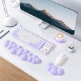 thumbnail image 3 of Attack Shark Cloud Keyboard Mouse Wrist Rest with Coaster Set,Ergonomic Palm Rest Combo for Pain Relief, Non-slip Base,Ultra-Soft Memory Foam Wrist Cushion Support for Comfortable Typing/Gaming-Purple, 3 of 5