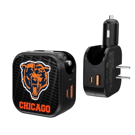 Chicago Bears Team Logo Dual Port USB Car & Home Charger Chicago Bears Team Logo Dual Port USB Car & Home Charger