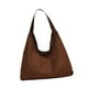 thumbnail image 3 of Bolso de bolso de viaje bolso de hombro de gamuza para mujeres elegantes para compras al aire libre Café, 3 of 8
