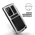 thumbnail image 5 of Dteck Full Protective Shockproof Case For Samsung Galaxy Note 20 Ultra (6.9 inches),Hybrid Rubber Metal Kickstand Tempered Glass Screen Protector Note 20 Ultra 5G Hard Cover,Silver, 5 of 7