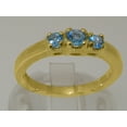 thumbnail image 3 of LBG British Made 14k Yellow Gold Real Natural Blue Topaz Womens Statement Ring - 33 size options - Size 8, 3 of 6
