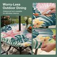 thumbnail image 5 of Round Outdoor Tablecloth with Umbrella Hole and Zipper, Coastal Botanical Tablecloth with Elastic Waterproof, Palm Leaves Beach Starfish Shell Summer Patio Table Covers for 55" - 60" Pool Tables, 5 of 9