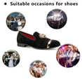 thumbnail image 4 of Loafers for Men Men's Rhombus Velvet Loafers Black Wedding Dress Shoes Men's Gold Buckle, Black-07, 11 US, 4 of 5