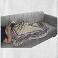 thumbnail image 6 of Tribal Soft Flannel Fleece Blanket, Inspirational Words Follow Your Dream and Arrows Aztec Framed Graphic Art Print, Cozy Plush for Indoor and Outdoor Use, 50" x 70", Tan Coral Blue, by Ambesonne, 6 of 6