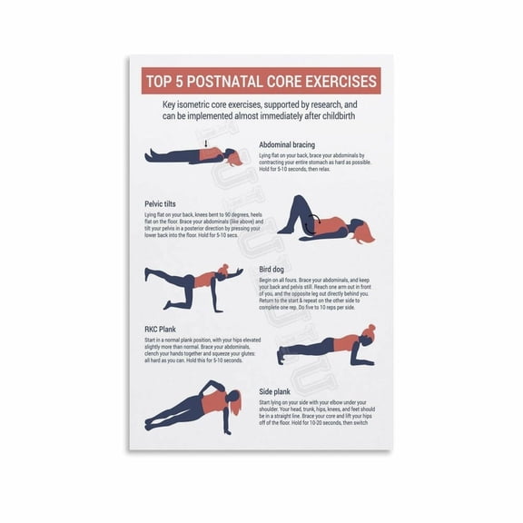 Top 5 Postnatal Core Exercises Poster Canvas Painting Posters And Prints Wall Art for Living Room Bedroom Decor