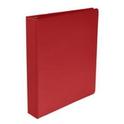 School Smart Polypropylene Round Ring Binder, 1-1/2 Inch, Red