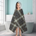 thumbnail image 6 of Brown Blue Checkerboard Checkered Pattern Hooded Bath Towel，60"x35" for Ages 3 To 12 Kids, Quick Dry Lightweight Soft Microfiber Hood Beach Towel Cover Up for Kids, 6 of 7