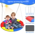 thumbnail image 5 of Mersco 2-in-1 Swing Set for Backyard with Stand, Swing Heavy Duty 440lbs Metal Outdoor Swing Stand, Contain 1 Saucer 32" and 1 Belt Seat 26.2" for Playground, Backyard Playset, 5 of 12