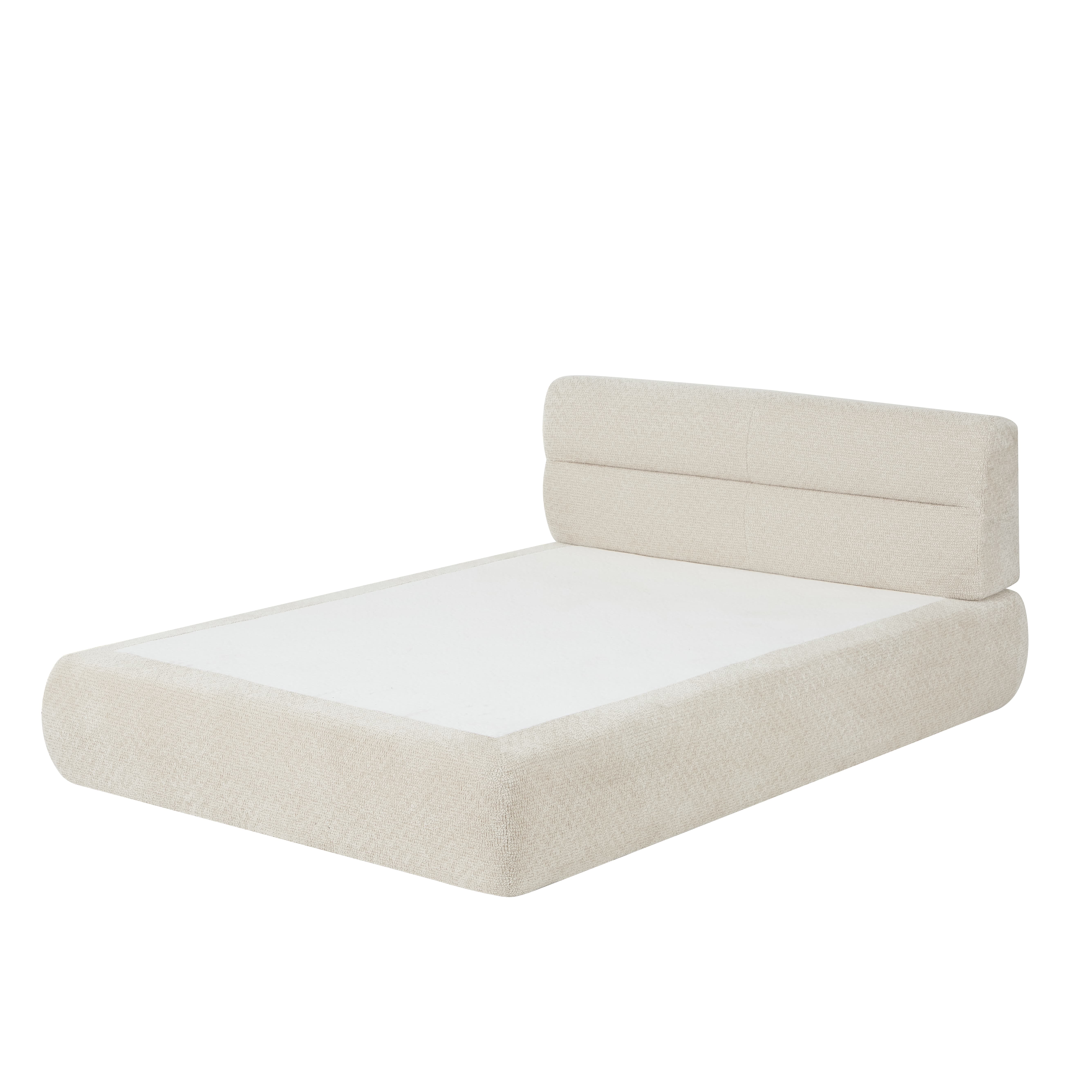 Aukfa Compressed Bed,Platform Bed Frame Alternative for Bedroom/Guest Room/Apartment,No Box Spring Needed,No Assembly Required, Beige