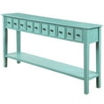 thumbnail image 4 of Buffet Cabinet Sideboard Console Table for Entryway, Kitchen Storage Cabinet with 4 Drawers, Bottom Shelf, Home Furniture Console Table, Upgrade Solid Wood Frame & Legs,60"x11"x34", Blue, Q7103, 4 of 12