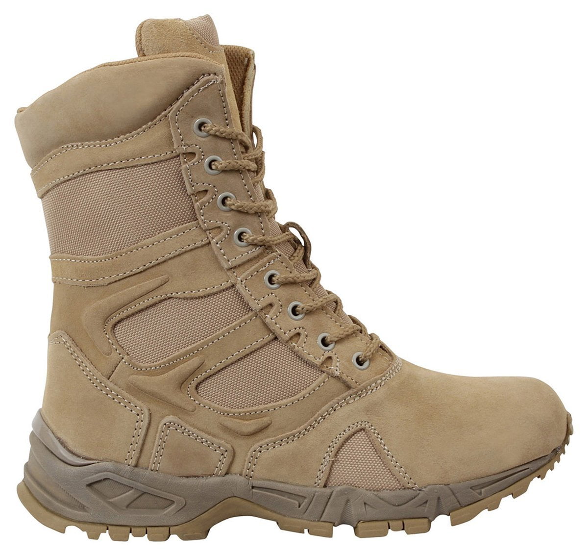 Rothco Forced Entry Desert Tan 8" Deployment Boots with Side Zipper 4