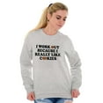 thumbnail image 4 of Work Out Because Really Like Cookies Women Plus Size Crewneck Sweatshirt Brisco Brands 5X, 4 of 5