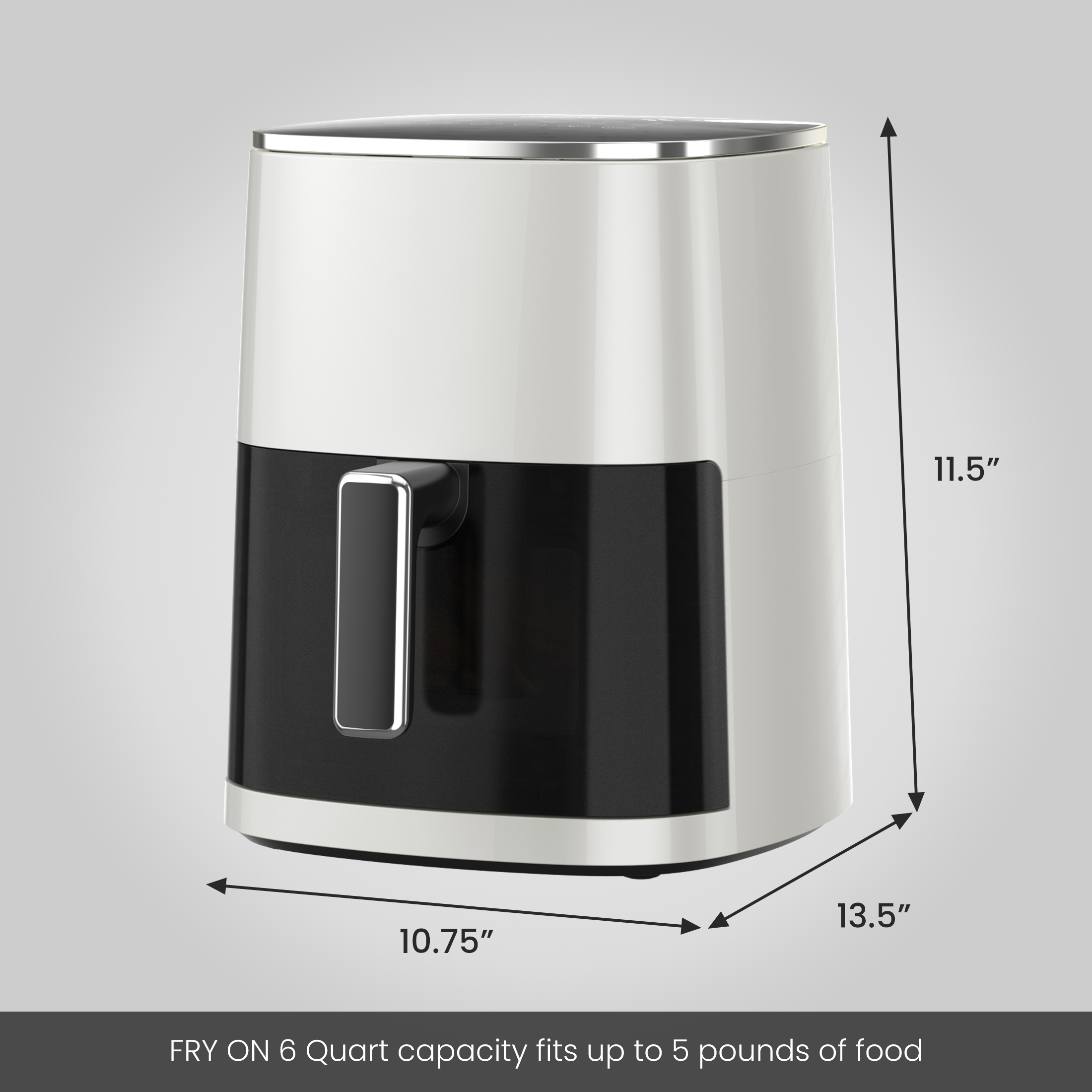 EDX 6-Quart Air Fryer with Digital LED Display, Beige photo 5