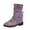 Purple, variant on Women's Snow Boots Round Toe Non Slip Pointed Toe Chunky Heel Winter Warm Mid Calf Hiking Boots
