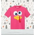 thumbnail image 2 of Shop4Ever Silly  Eye Turkey Face Thanksgiving Toddler's Cotton T-Shirt 2T Hot Pink, 2 of 6