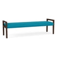 thumbnail image 1 of Pemberly Row Waiting Reception 3 Seat Bench Wood Frame in Teal, 1 of 5