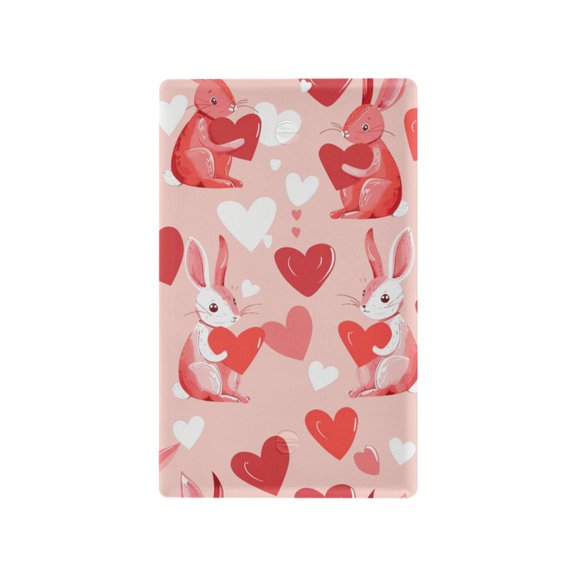 Yayeee Blank Wall Plate Cover 1-Gang 4.5"x2.7" Home Unused Decorative Outlet, Bunnies and Hearts