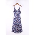 thumbnail image 2 of ABPHQTO Vestido largo de mujer con nudo en el busto y estampado floral azul con abertura, 2 of 5