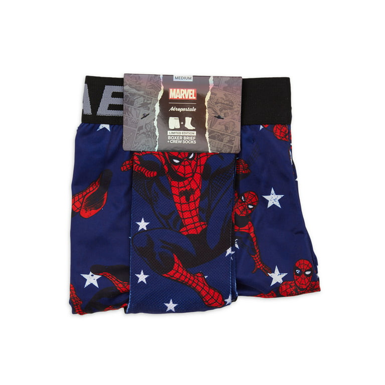 Aeropostale Men's Spider-Man Boxer Briefs and Socks Set, 2-Piece