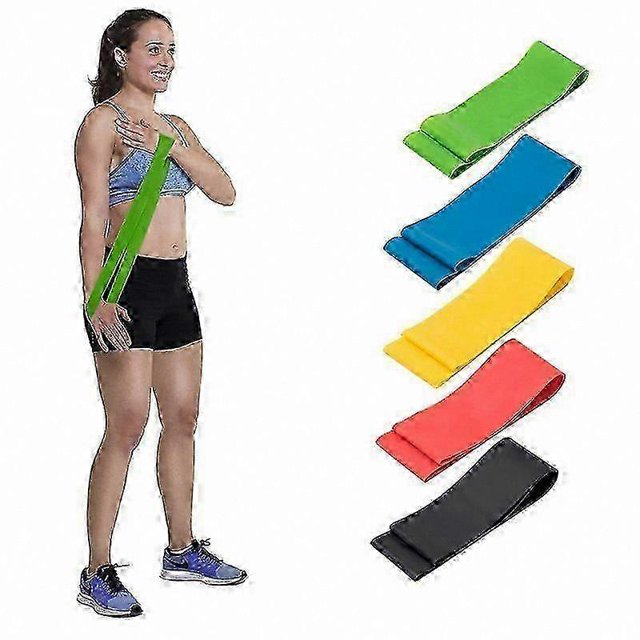 Exercise Resistance Bands Set, Yoga and Rehab Fitness Gear, Black Workout Bands for Home Training and Stretching Routines