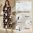 thumbnail image 6 of Xoenoiee Christmas Snowman Cookies Candy Print Zipper Robes for Women Xmas Long Bathrobes Lightweight Full Length Housecoat with Pockets Nightgown, Size S, 6 of 7