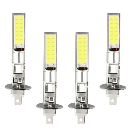 4x H1 Light Bulbs, Extremenly Bright H1 Bulbs or Fog Lights TOP Advanced COB LED Chips Car Led- 6000K Xenon White 6000LM Waterproof