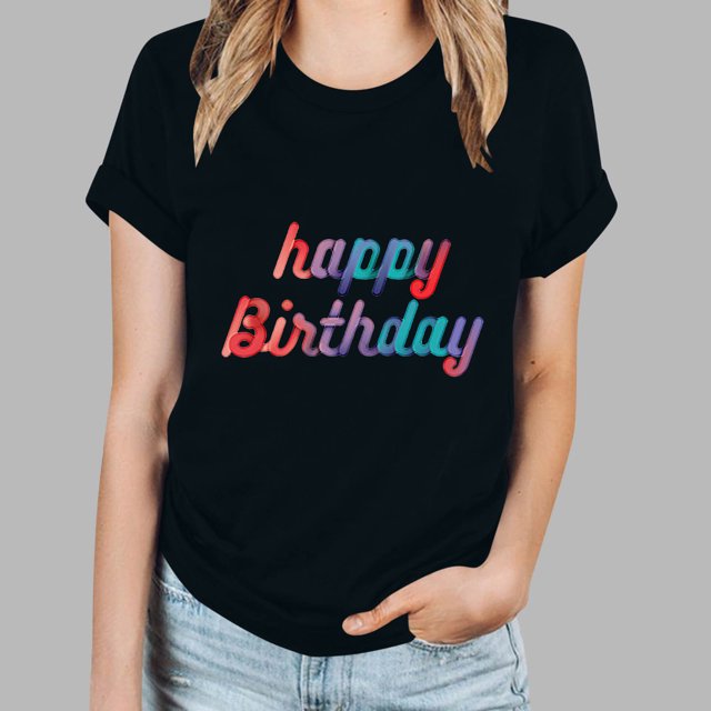 Fiudx Ofertas Relámpago Blusa Informal de Manga Corta con Estampado de Cuello Redondo para Mujer
