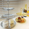thumbnail image 2 of Stainless Steel Multi-Layer Tray Dessert Plate Fruit Plate Snack Plate Display Plate Cupcake Rack Silver, 2 of 5