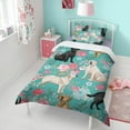 thumbnail image 4 of Labrador Dogs with Flowers Duvet Cover and Pillowcase Set for Single Bedding, Bedroom Accessories for Kids Teens, 4 of 5