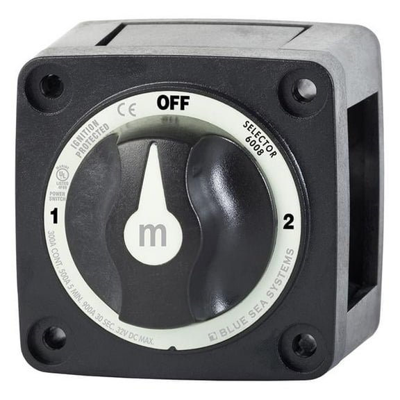 Blue Sea Systems  M-Series Selector 3 Position Battery Switch - Black