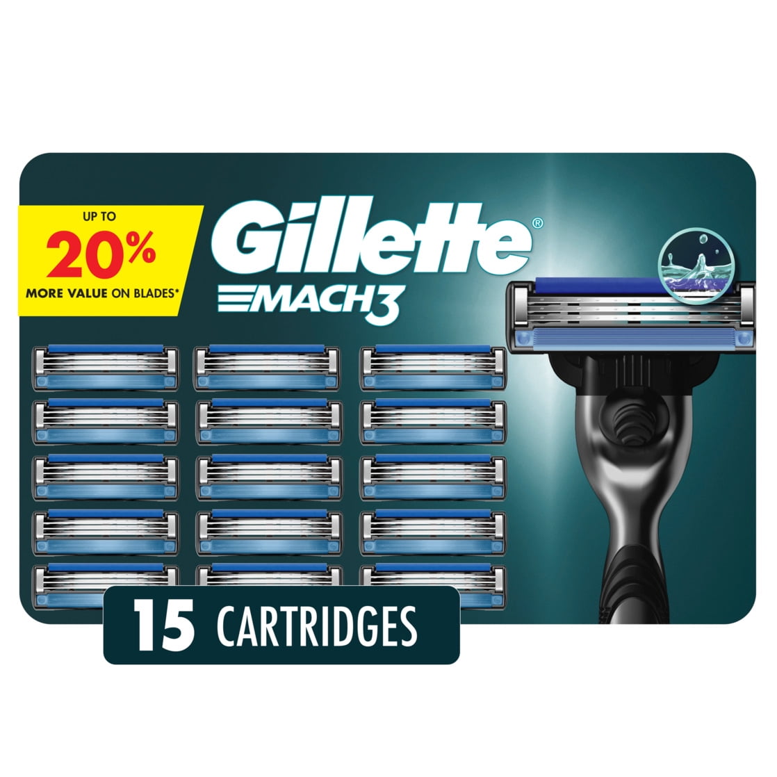 Gillette Mach3 Manual Razor Bundle with 17 Blade Cartridge Refills (Walmart Exclusive)