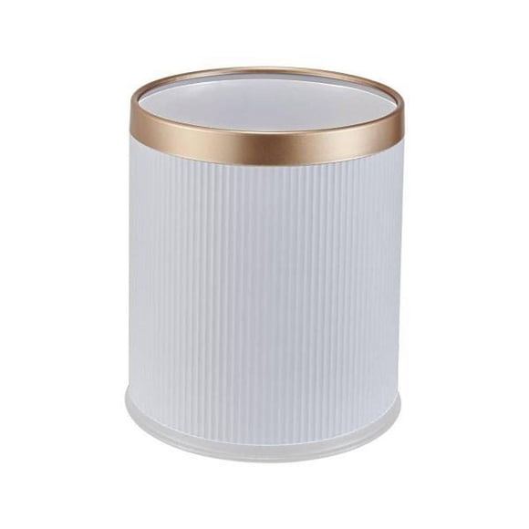 bote de basura 12 l blanco con dorado