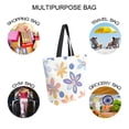 thumbnail image 7 of FORMRS Womens Canvas Tote Bag with Zipper Inner Pocket Shoulder Handbag, Blue Retro Flower, 7 of 7