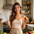 thumbnail image 5 of Paring Knife,Kitchen Small Paring Knives with Knife Cover,8.3 inch Fruit and Vegetable Knife,Small Kitchen Knife,Portable Paring Knives with Plastic Handle for Fruit Peeling Vegetable,(Blue,8.3 in), 5 of 7