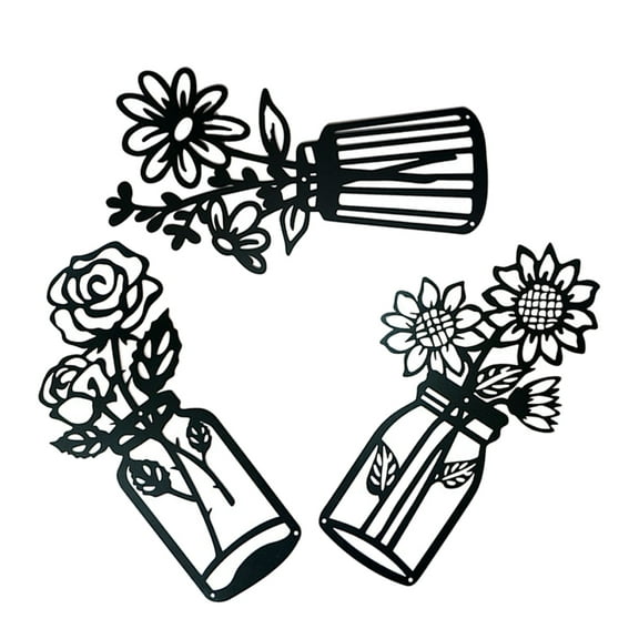 WORGEOUS  3 Pcs Dining Room Decor For Wall Hanging Planter Macrame Black