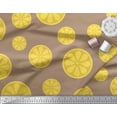 thumbnail image 2 of Soimoi Brown Rayon Fabric Lemon Slice Block Printed Craft Fabric by the Yard 42 Inch Wide, 2 of 3