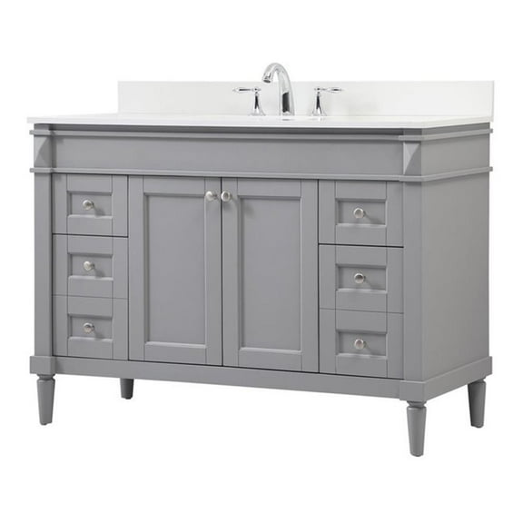Elegant Decor Bennett 48" MDF Single Bathroom Vanity with Backsplash in Gray