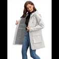 thumbnail image 4 of Chaquetas Softshell Impermeables para Mujer, Abrigos Cálidos con Forro y Capucha, Chaqueta Impermeable Larga. Gris XXL, 4 of 8