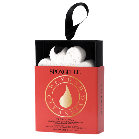 Spongelle Beyond Cleansing Boxed Flower Bath Sponge, Papaya Yuzu