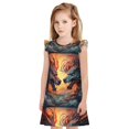 thumbnail image 1 of Vsdgher Tête de Dragon Ondulée Colorée pour Filles Chemises de Nuit Tout-Petits Manches Courtes Volantées Nuisette Robe de Nuit Tenue de Sommeil Pyjamas pour Fête Pyjama-Xx-Grand, 1 of 6