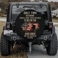 thumbnail image 2 of Lotusprinthandmade US Veterans Patriotic Jesus Christian Spare Tire Cover Without Backup Camera Hole 6 Sizes (29 in.), us veterans tire cover, patriotic jesus tire cover, 2 of 6