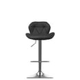 thumbnail image 4 of CorLiving Mateo Modern Faux Leather Geometric Tufted Adjustable Swivel Indoor Bar Stools, Black (Set of 2), 4 of 6