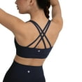 thumbnail image 5 of YITTY Active Women's UltraLuxe Strappy Medium Impact Bra, Athleisure, 4-Way-Stretch, Deep Navy, M, 5 of 6