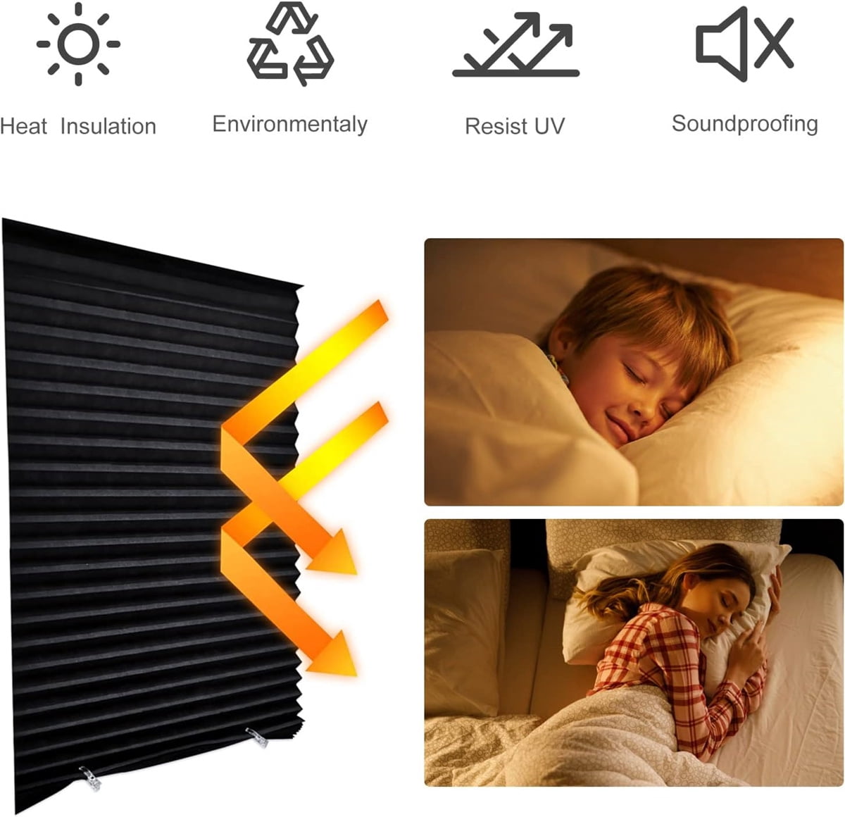 Blackout Folding Blinds,QZS Temporary Shades,2Pcs No Drill Mini Blackout Blinds for Window of Bedroom,Bathroom,Kitchen Office,35.4x59"