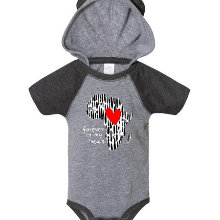 

Inktastic Black History Month Forever in My Heart Ink Print Africa Gift Baby Boy or Baby Girl Bodysuit