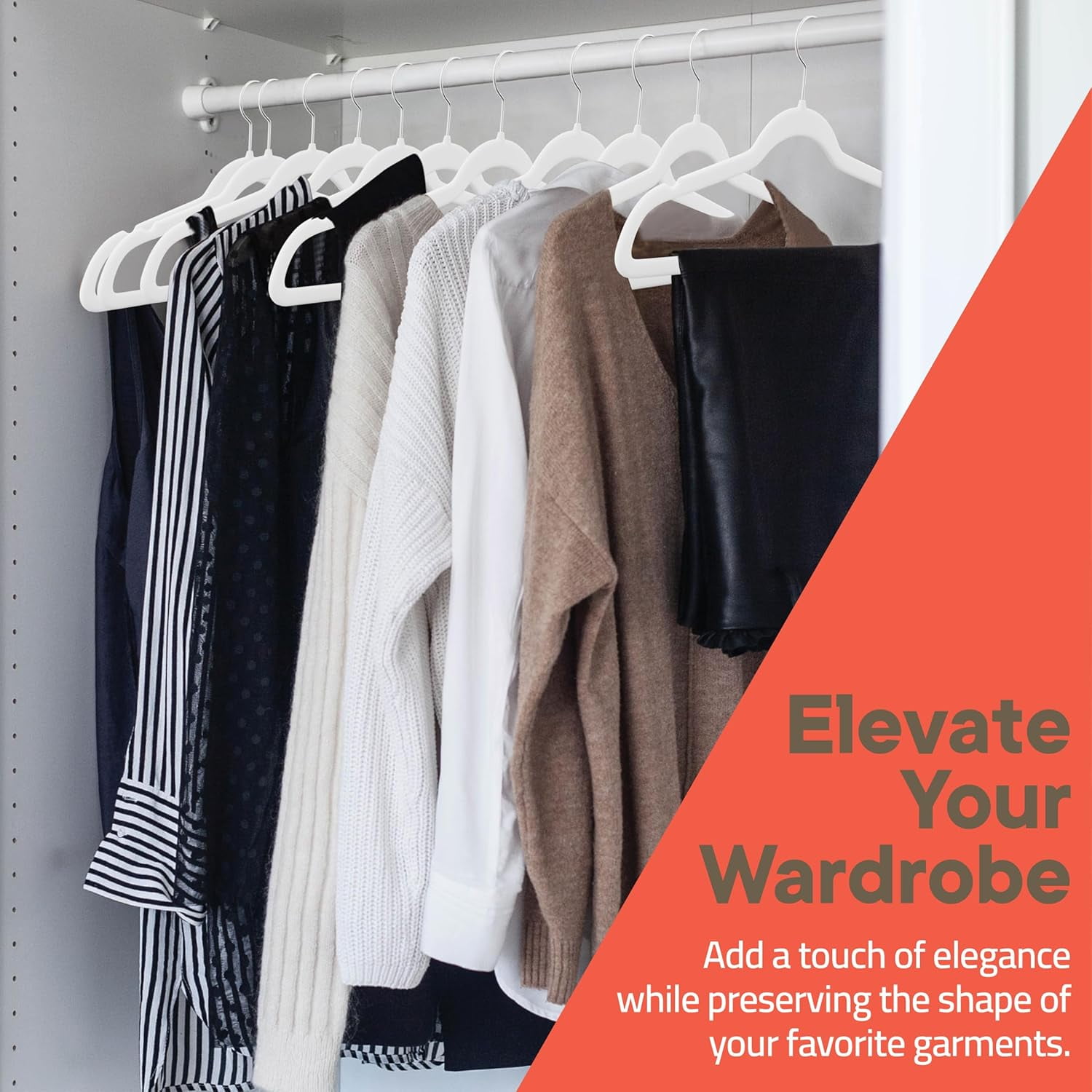 White Velvet Hangers 80 Pack – Heavy-Duty 11 lbs Capacity, 360° Swivel Hook, Non-Slip & Space-Saving Design – Smooth Velvet Finish for Crease-Free Clothes & Effortless Closet Organization