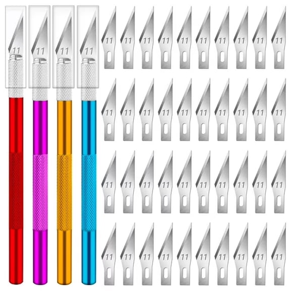 Emlimny Exacto Knife, 4 PCS Craft Knife with 40 Exacto Blades #11, Hobby Knife, Professional Exacto Knife for Crafting, Scrapbooking, Stencil, Modeling, Art Knife, Precision Knife, Exacto Knife Set
