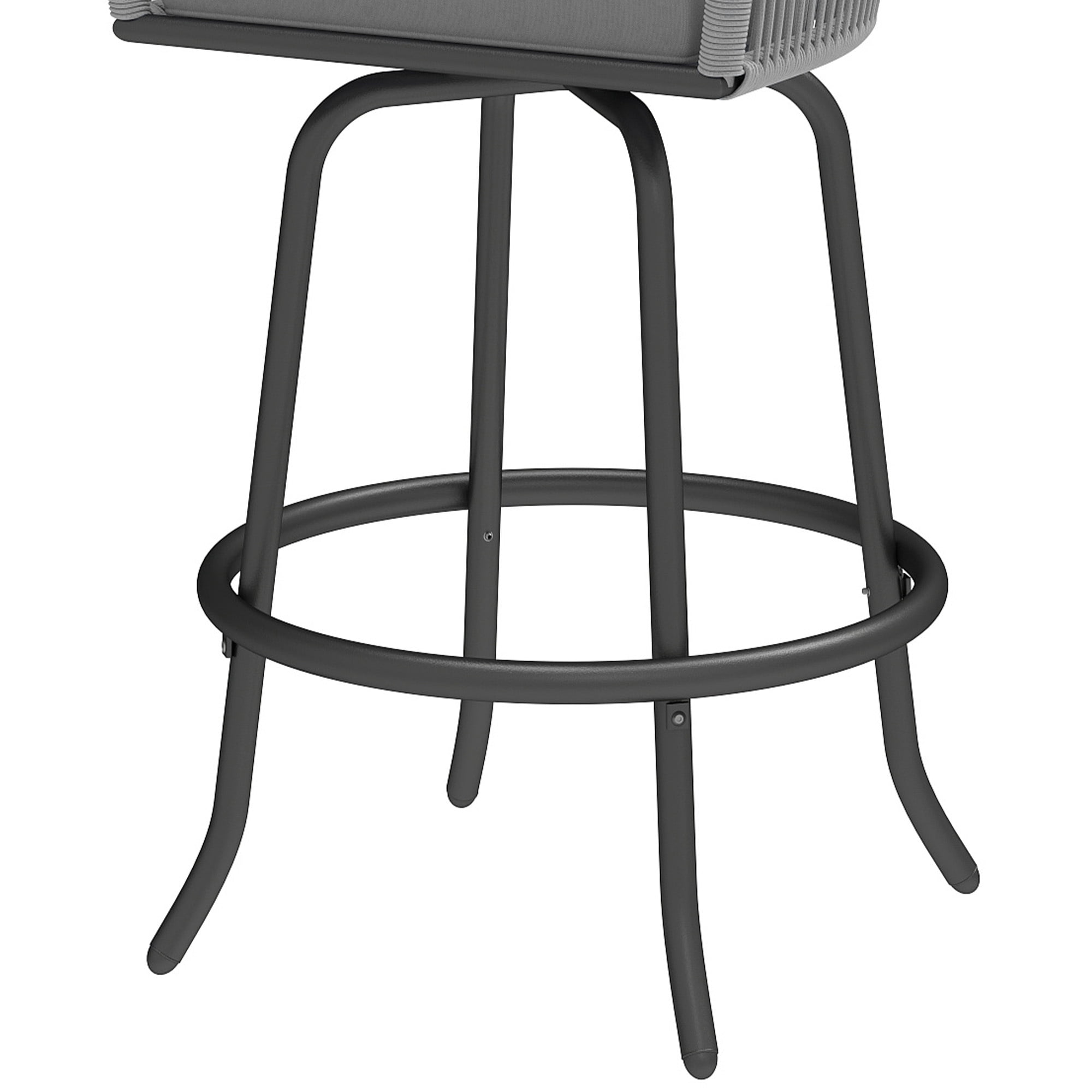 Uforic Patio Bar Stools Set of 2, Counter Height Swivel Bar Stools with Cushions, Outdoor Rattan Chairs for Backyard, Balcony, Deck, Lawn and Indoor Use, Gray