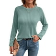 thumbnail image 6 of UVN Sweatshirts For women Long Sleeve Shirts Ladies Fall Crewneck Pullovers Casual Knit Tops, 6 of 9