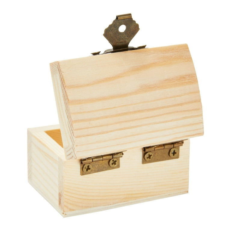 Bright Creations 12 Pack Small Unfinished Wood Boxes, Hinged Lid